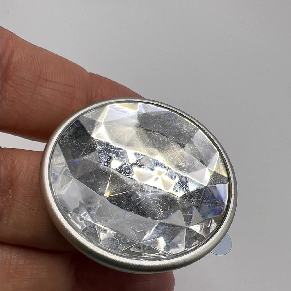 Popsockets Clear Crystal Diamond Faceted Round Cell Phone Grip NEW